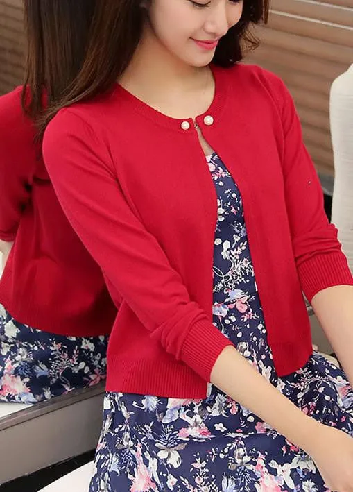 sweater women cardigan sweater Solid color One button women's cashmere sweater