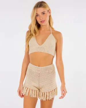 Taupe Two Piece Crochet Set
