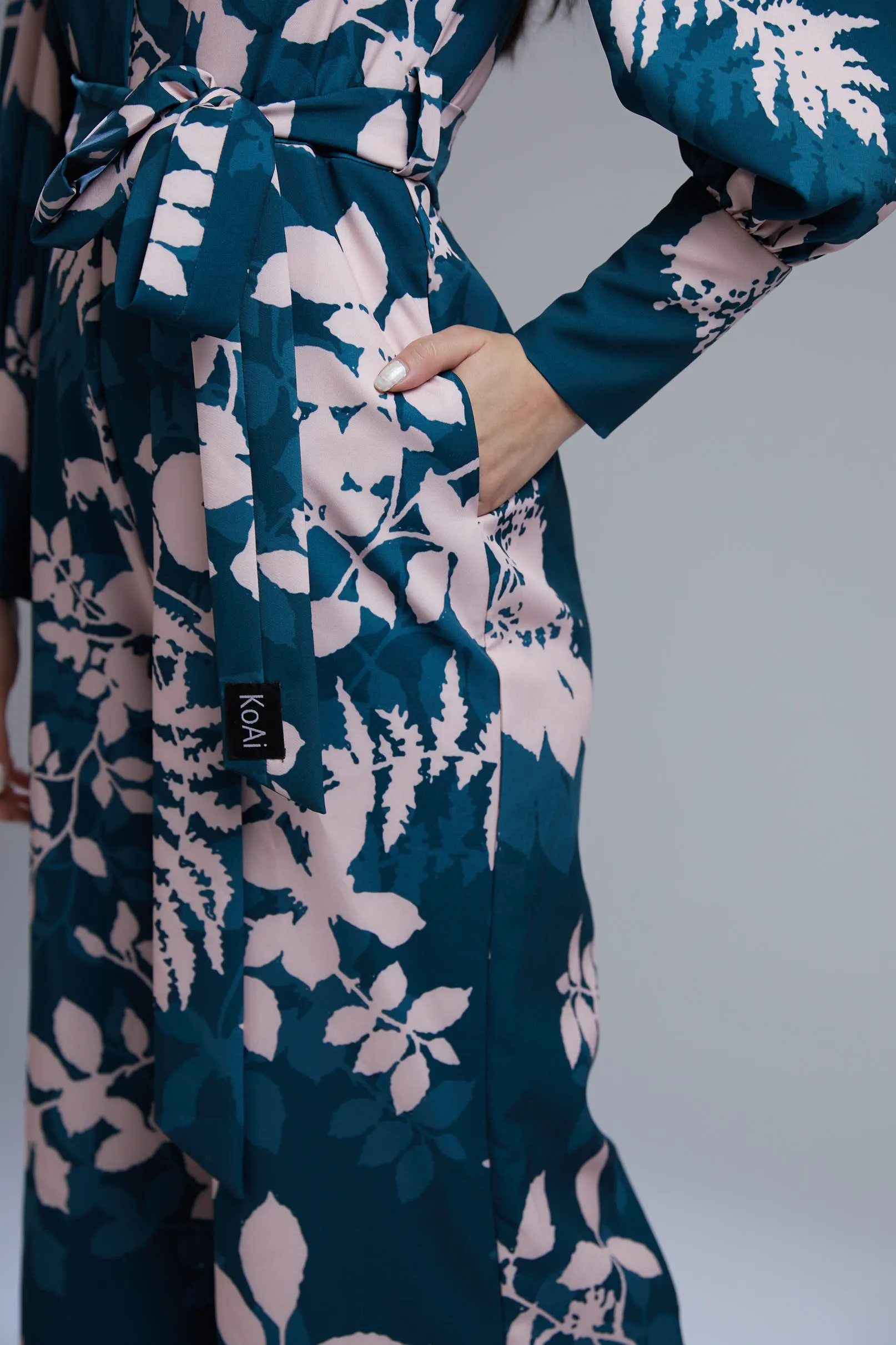 Teal & Pink Floral Print Jumpsuit