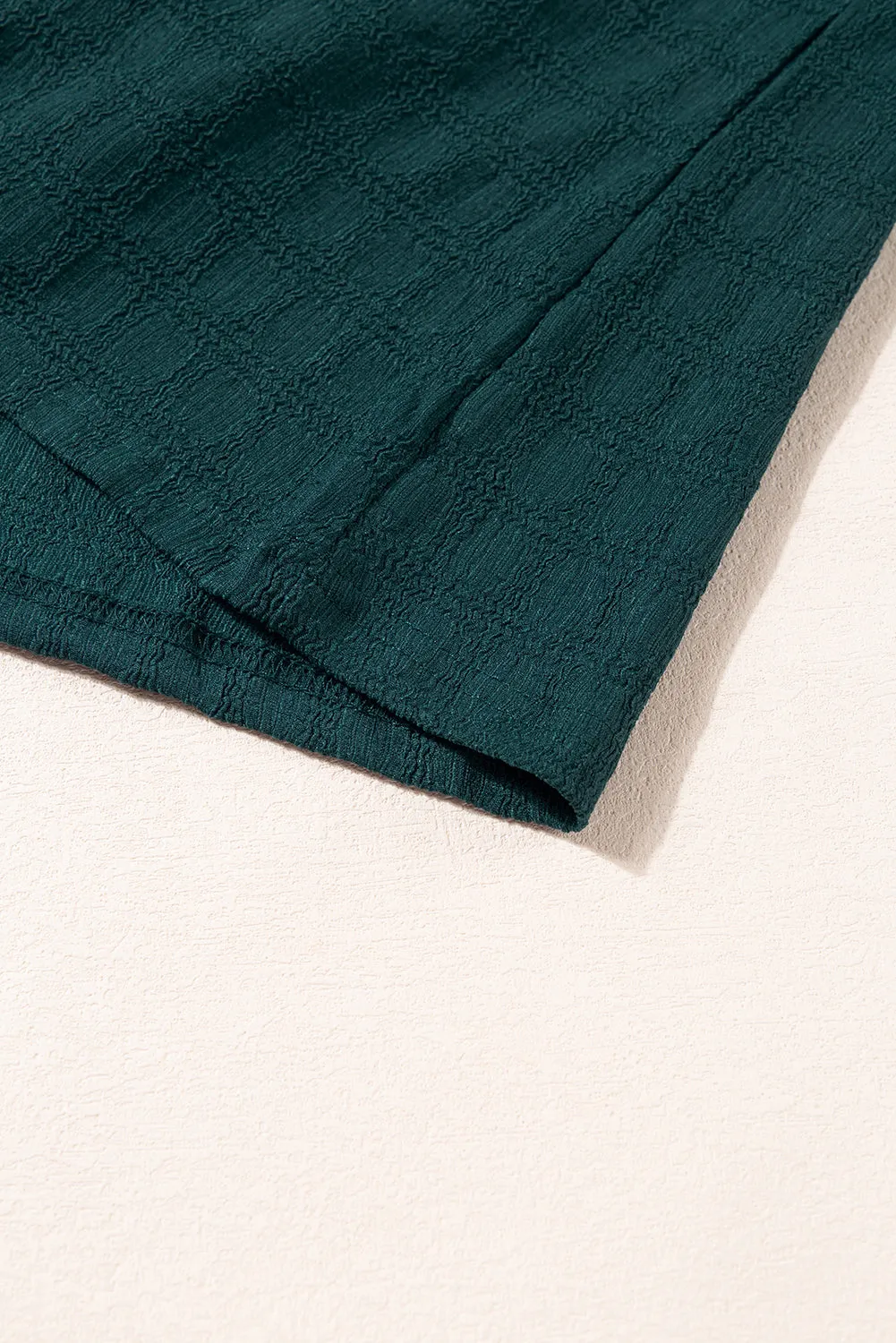 Textured Split V Neck Sleeveless Shirt