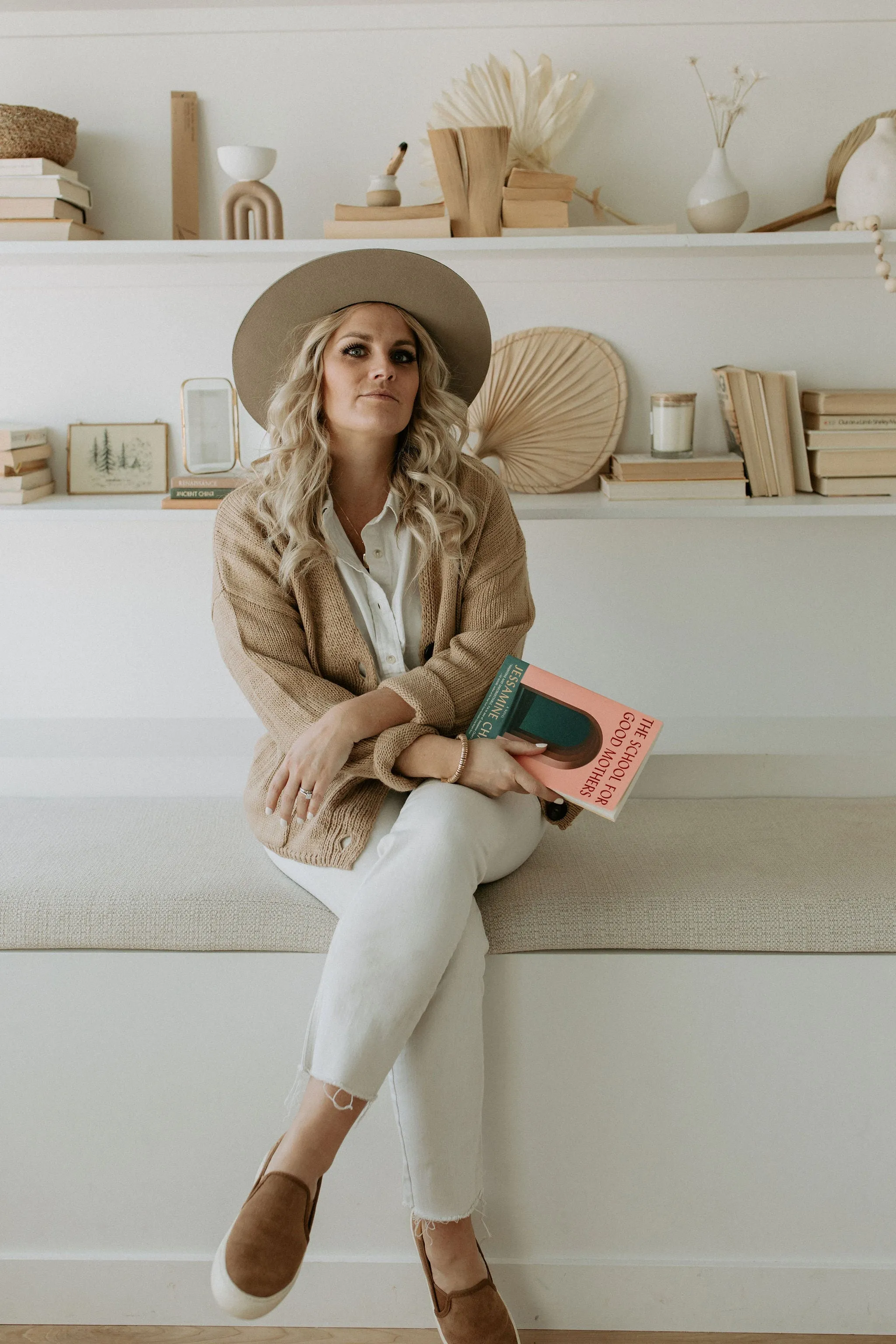 The Ashley Button Cardigan - Latte - PLUS