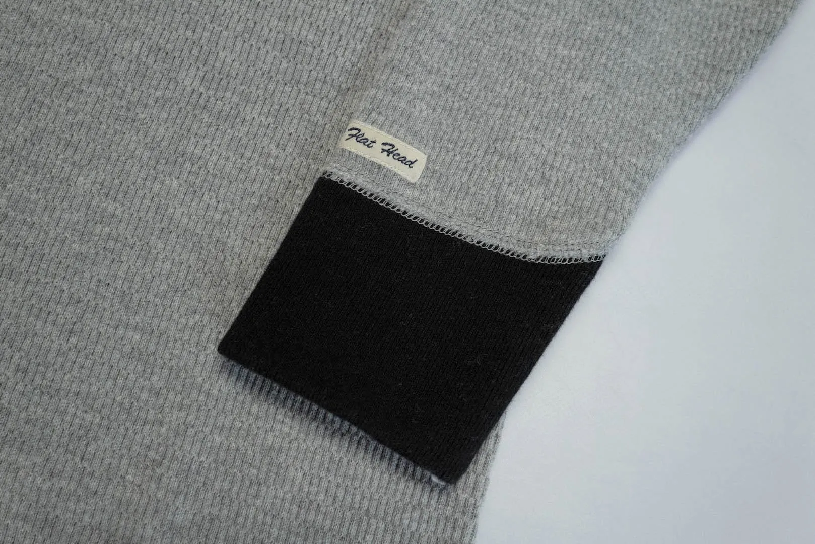 The Flat Head "Panneled" L/S Thermal Shirt (Grey X Black)