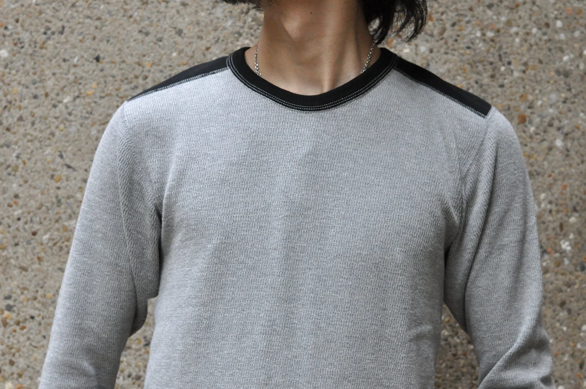 The Flat Head "Panneled" L/S Thermal Shirt (Grey X Black)