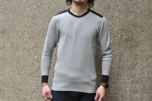 The Flat Head "Panneled" L/S Thermal Shirt (Grey X Black)