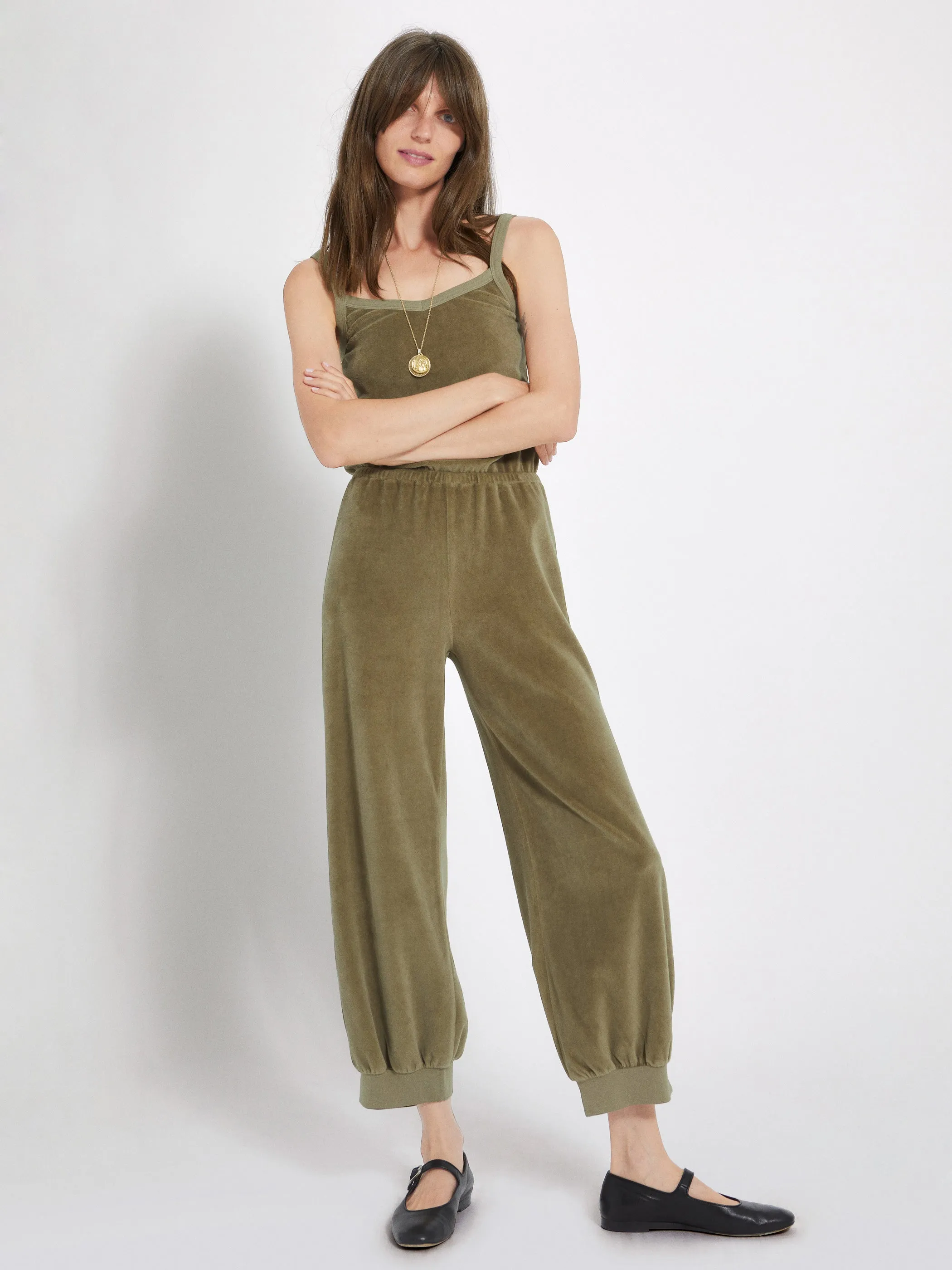 The Giorgi Tank Jumpsuit in Velour