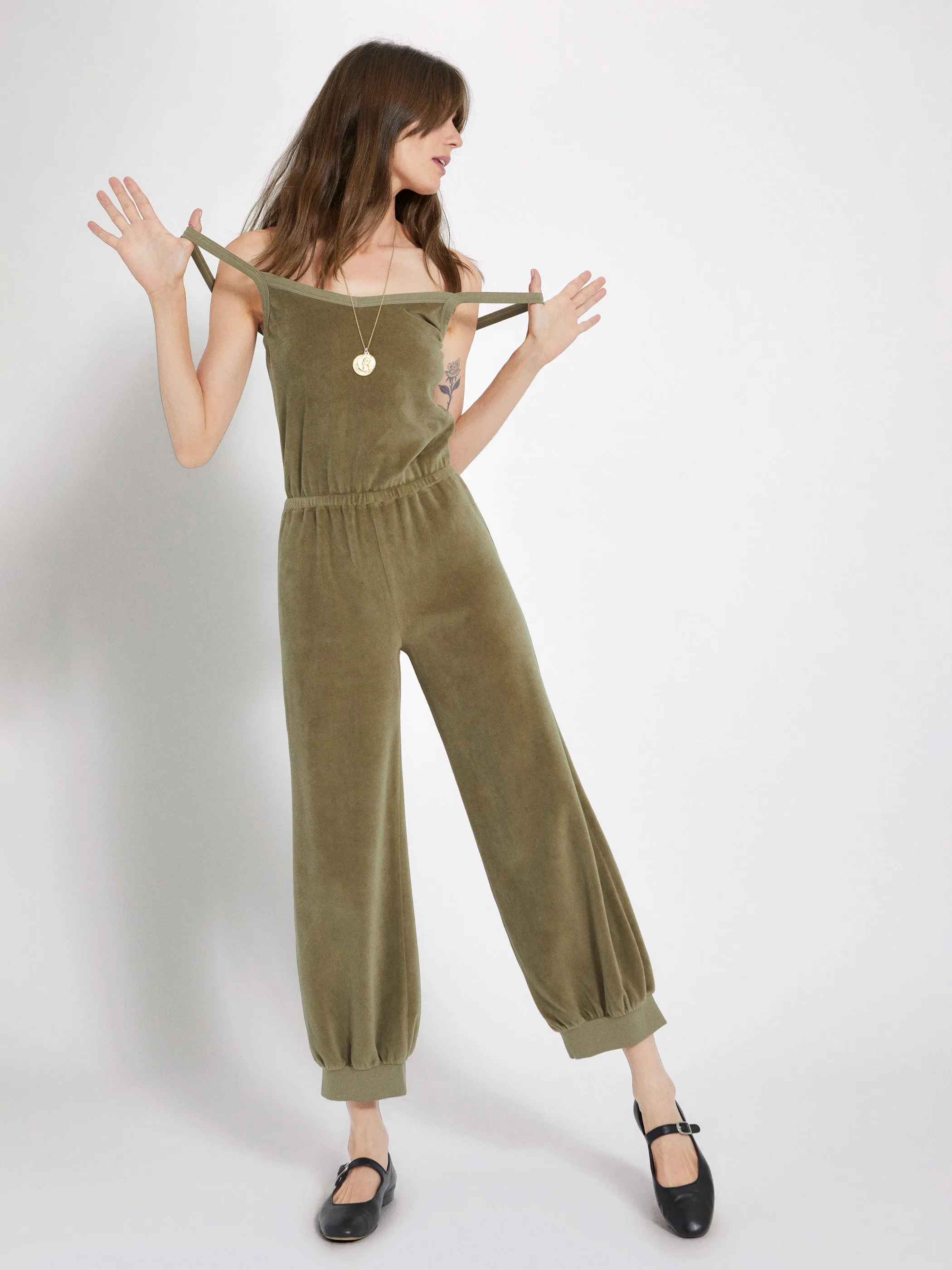 The Giorgi Tank Jumpsuit in Velour