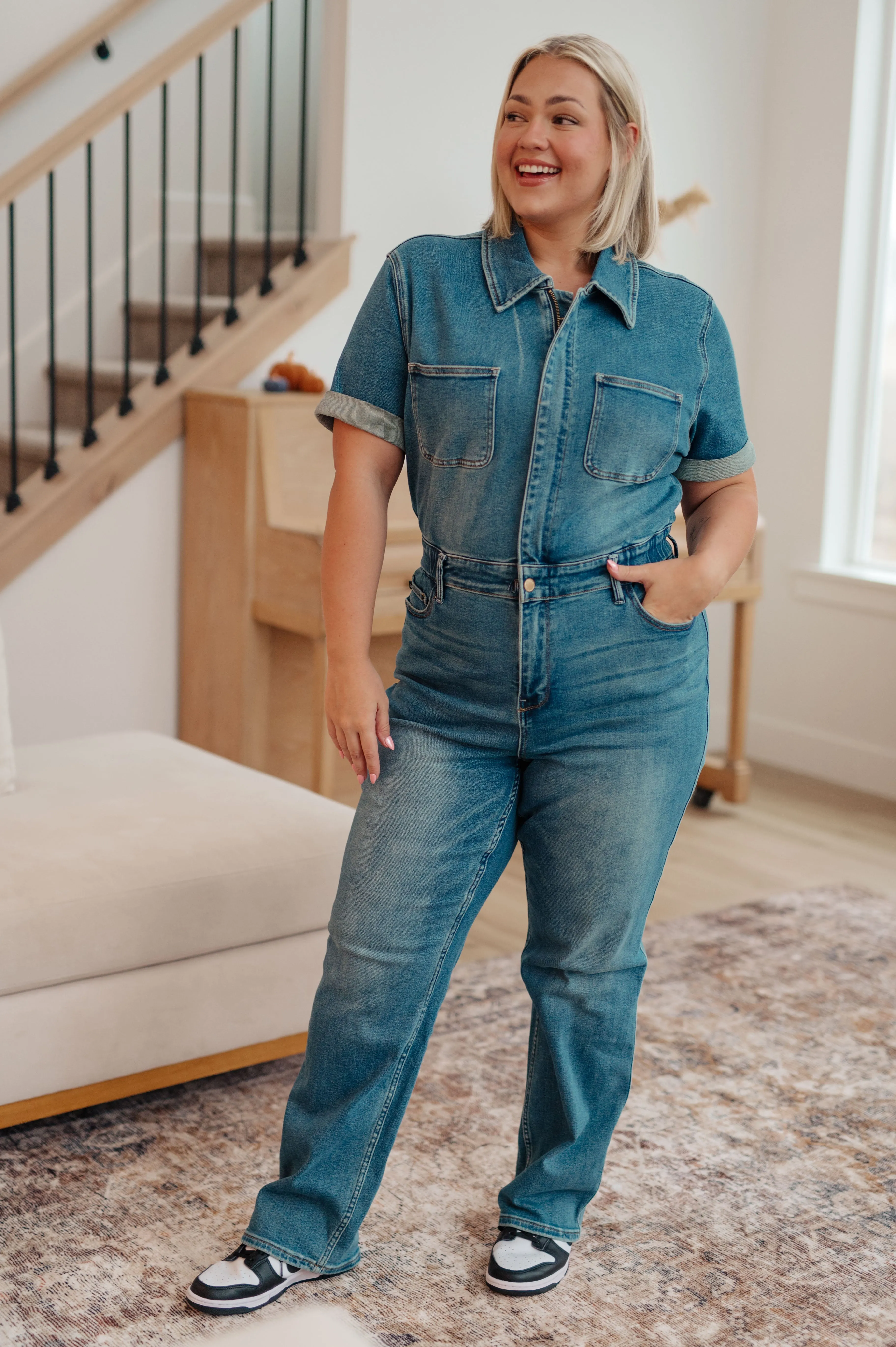 The Vanessa- Short Sleeve Judy Blue Jumpsuit