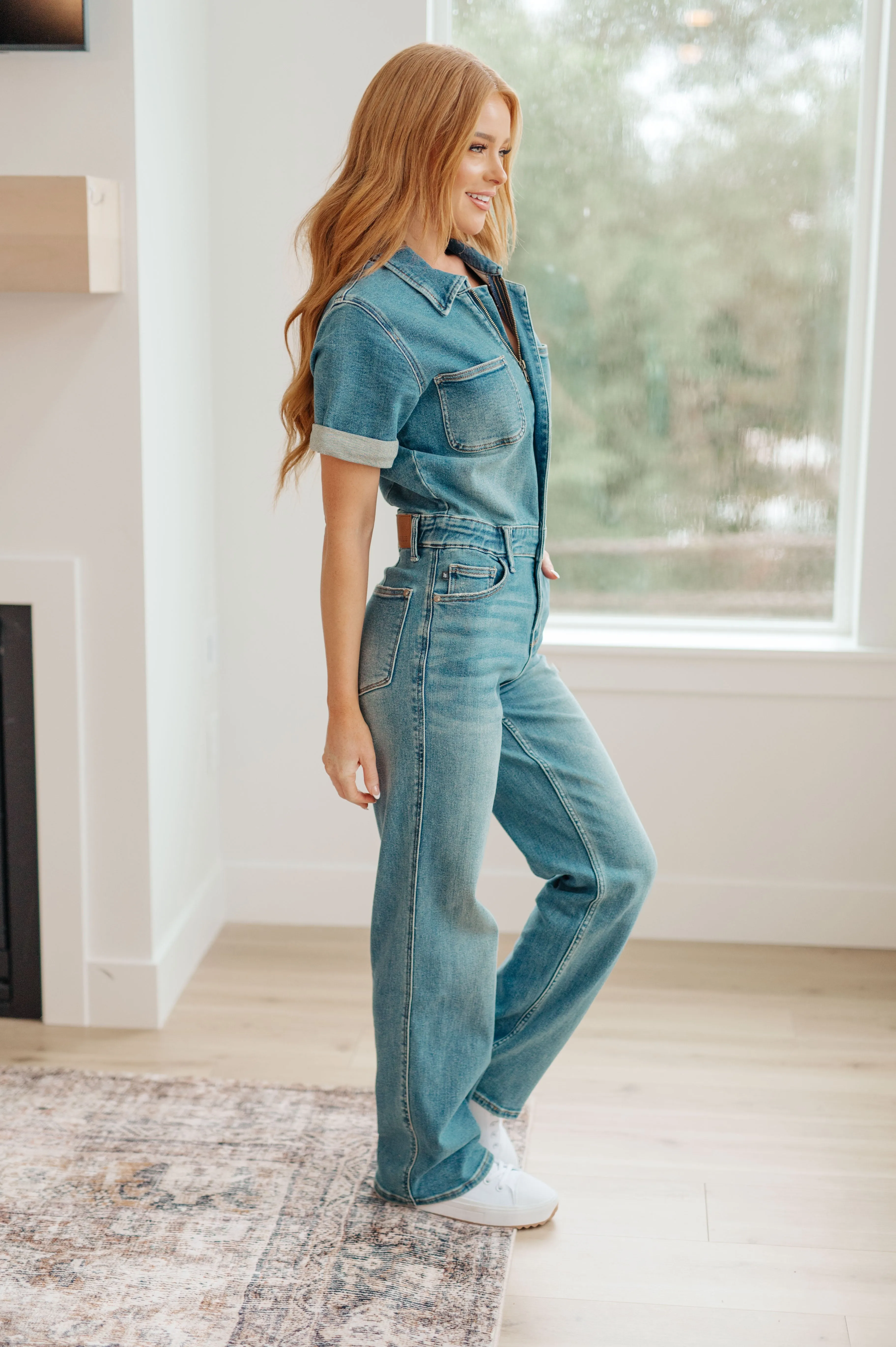 The Vanessa- Short Sleeve Judy Blue Jumpsuit