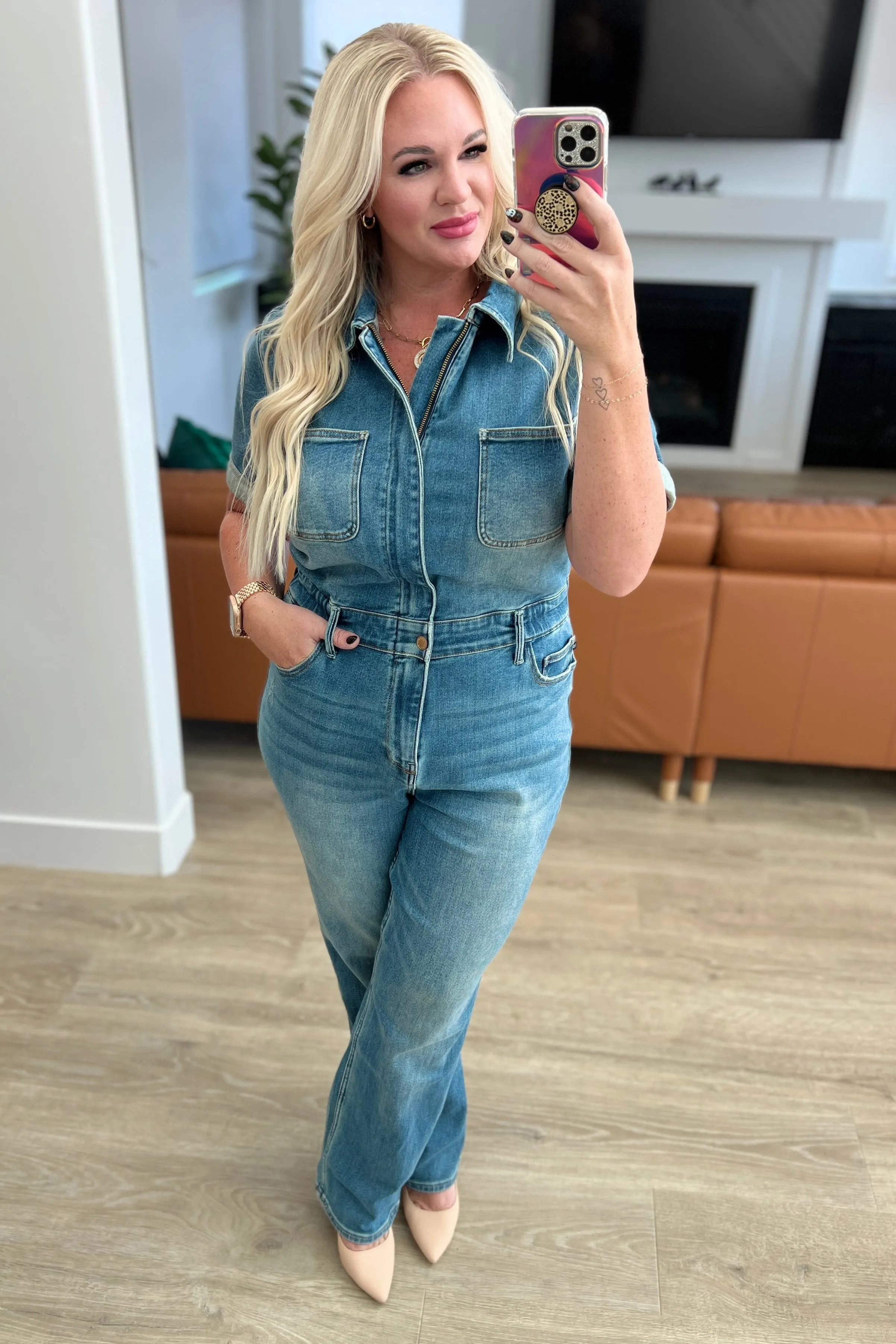 The Vanessa- Short Sleeve Judy Blue Jumpsuit