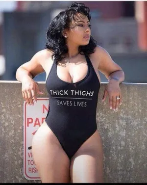 THICK THIGHS SAVES LIVES Swimwear Women Sexy Swimsuit Funny Bodysuit Bathing Suit Jumpsuits Rompers One-Piece US SIZE