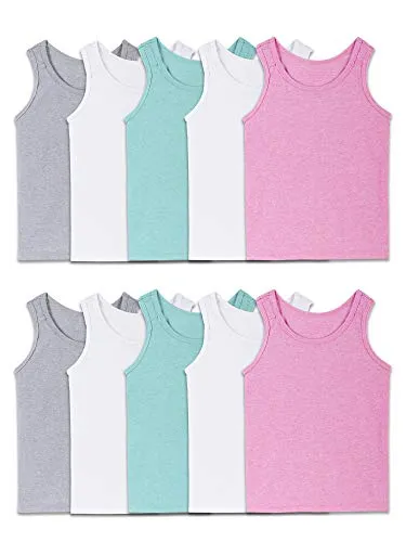 Toddler Tank Undershirts Multipack for Girls (Fruit of the Loom, 10 Pack, Size 4T/5T)