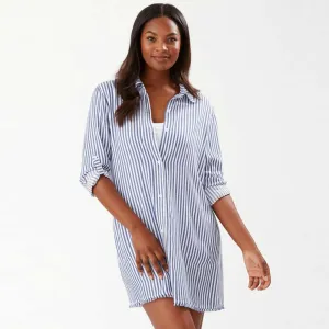 Tommy Bahama Chambray Stripe Bf Shirt Cover Up - Chambray