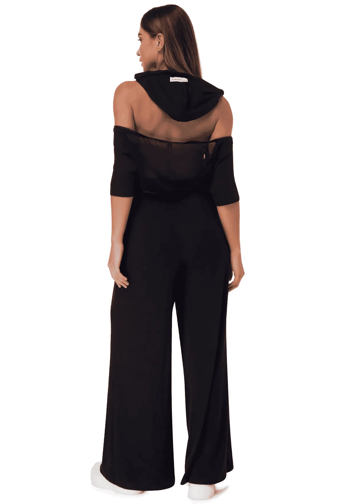 TRIBE OF 6 AIMEE BAMBOO HOODED JUMPSUIT WITH ZIP OFF SHOULDER
