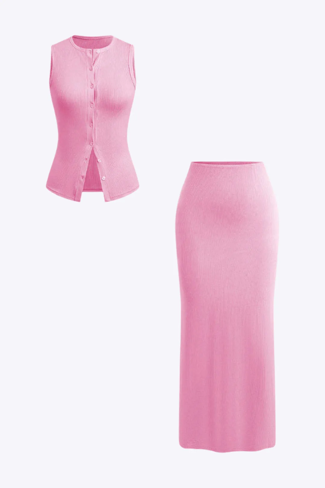 Trinity - Modern Casual Sleeveless Woman's Cardigan and Skirt Set