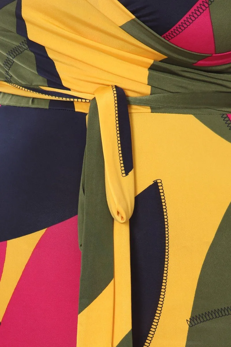 Vivid Geometric Plus Size Jumpsuit