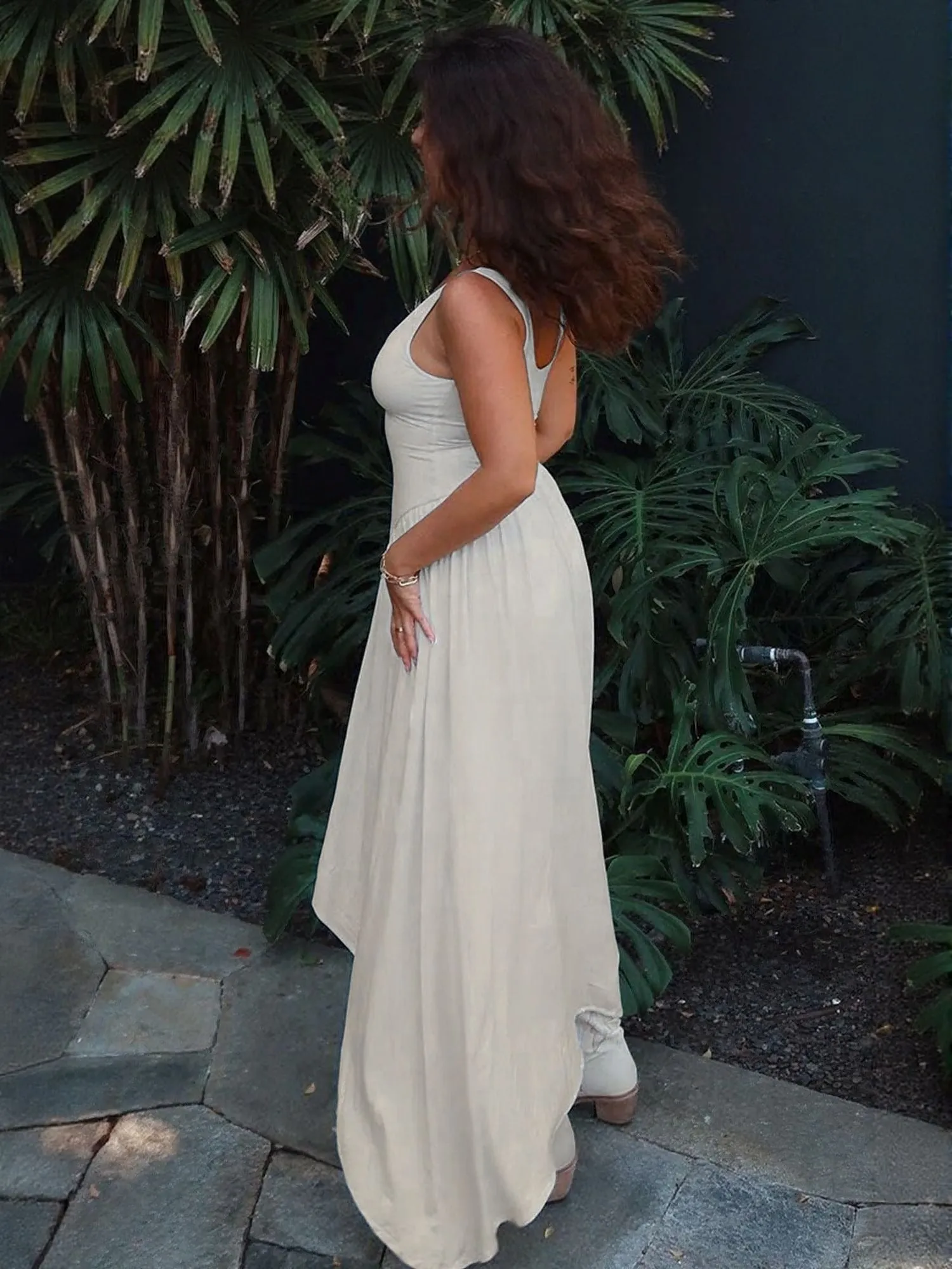 White Fit And Flare Maxi