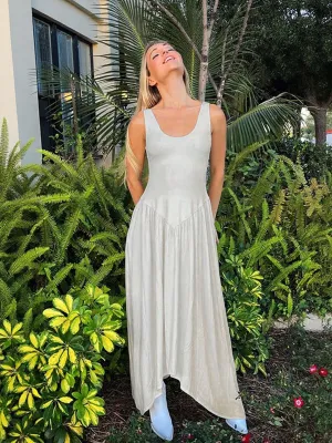 White Fit And Flare Maxi