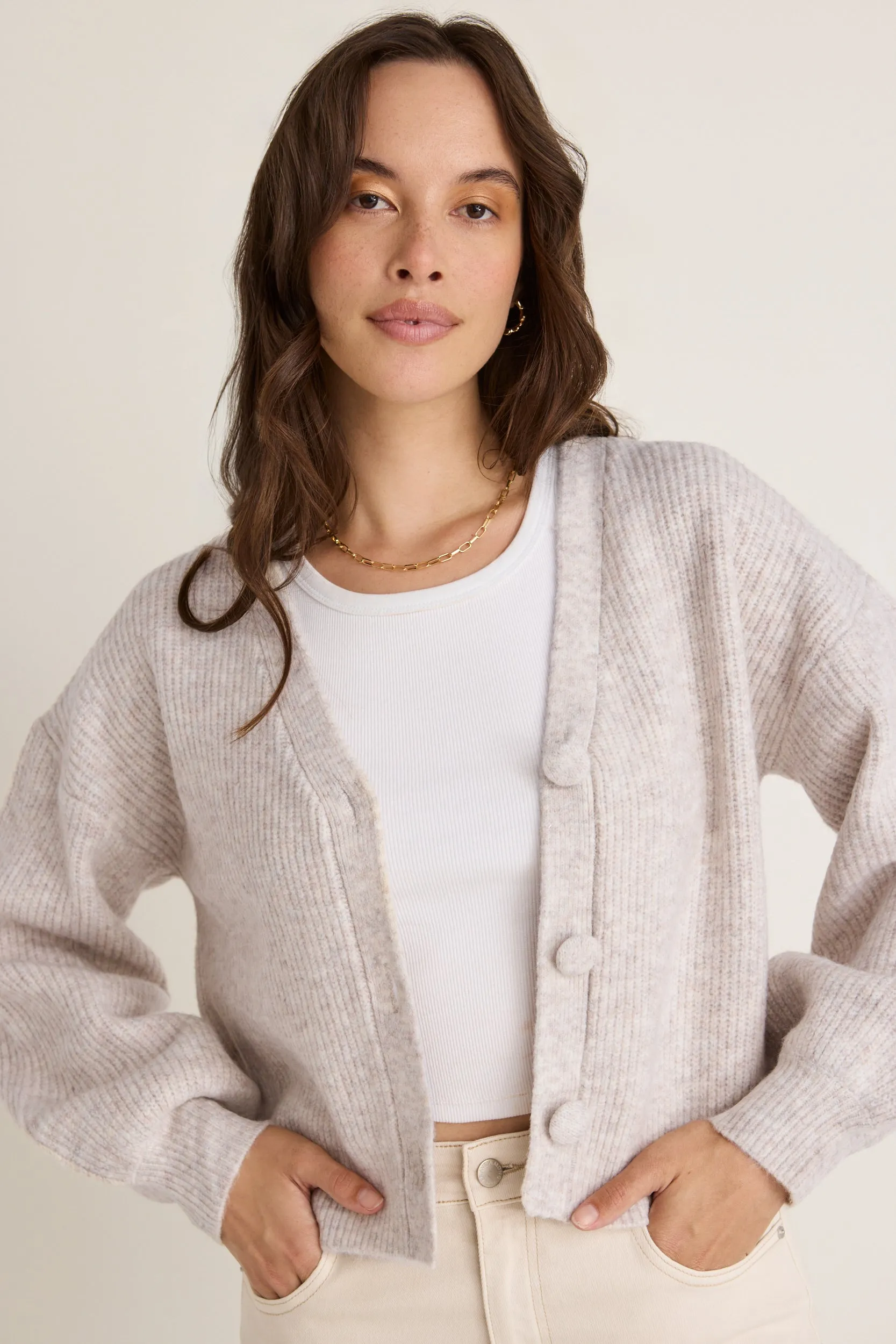 Wholesome Oat Chunky Knit Cardigan