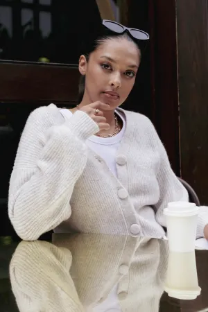 Wholesome Oat Chunky Knit Cardigan
