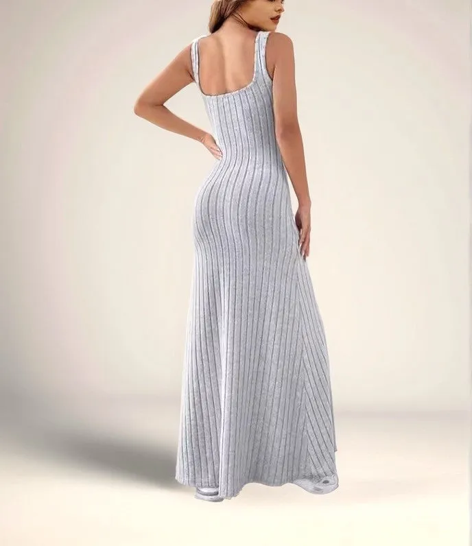 Wide Ribbed Maxi Dress