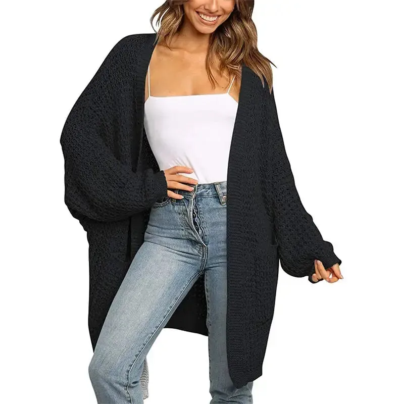 Winter Women Loose Oversized Pink Knit winter sweater Long Mujer Cardigan