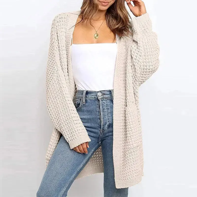 Winter Women Loose Oversized Pink Knit winter sweater Long Mujer Cardigan