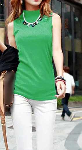women autumn winter sleeveless solid color Tops & Tees cotton Tanks tops & Camis women lady Vest 10 colors