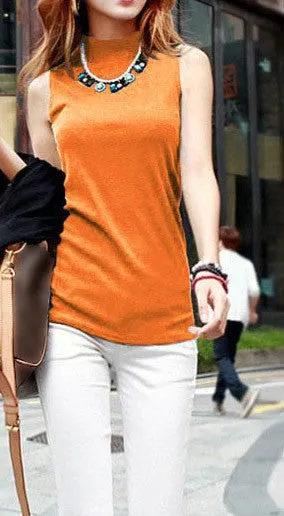women autumn winter sleeveless solid color Tops & Tees cotton Tanks tops & Camis women lady Vest 10 colors