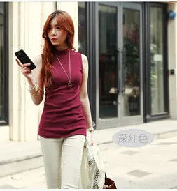 women autumn winter sleeveless solid color Tops & Tees cotton Tanks tops & Camis women lady Vest 10 colors