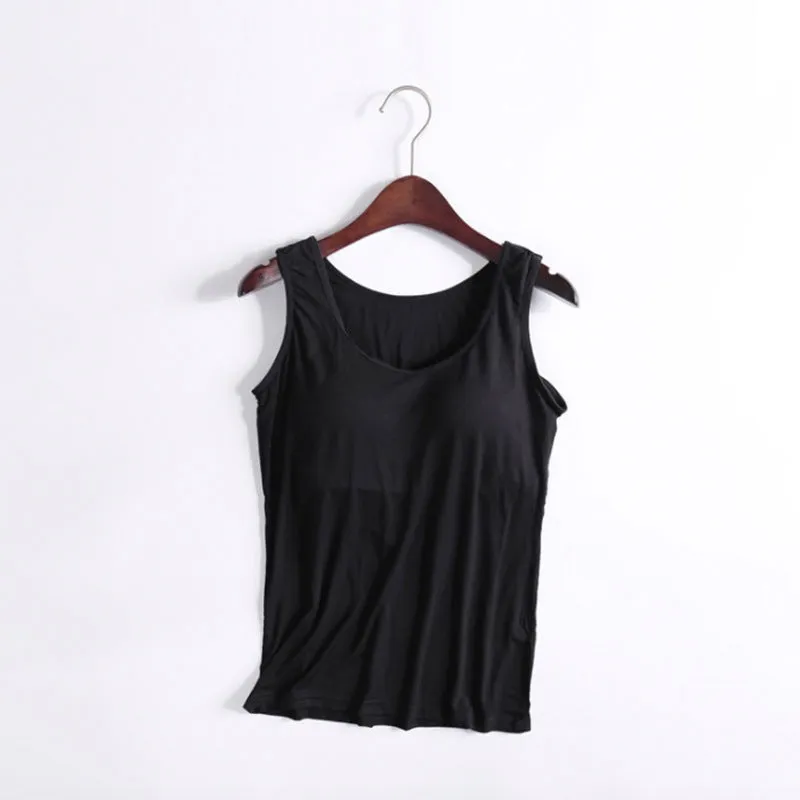 Women Built-In Bra Casual Tank