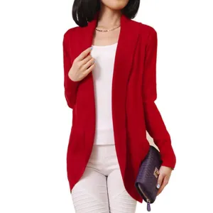 Women Cardigan Fashion Women Sleeve Knitted Sweater Cardigans Outerwear Shawl Knitwear