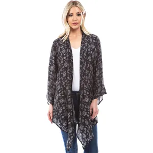 Women's APNY Handkerchief Kimono Black/Grey Floral