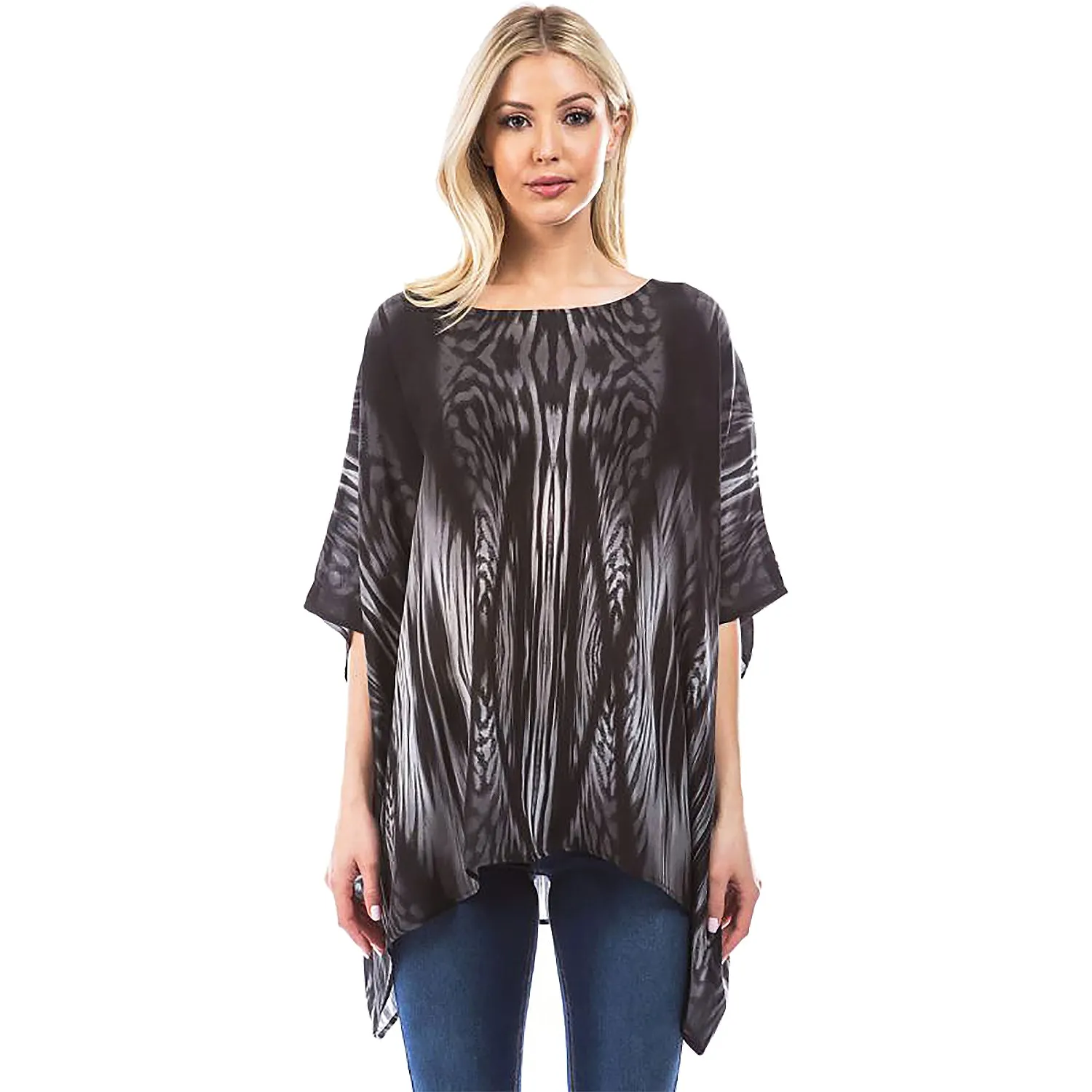 Women's APNY Short Kaftan Black/White Abstract Print