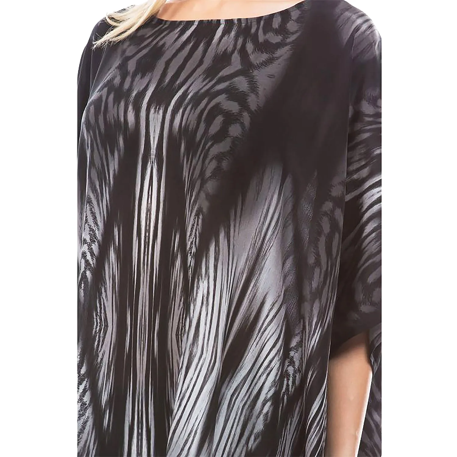 Women's APNY Short Kaftan Black/White Abstract Print