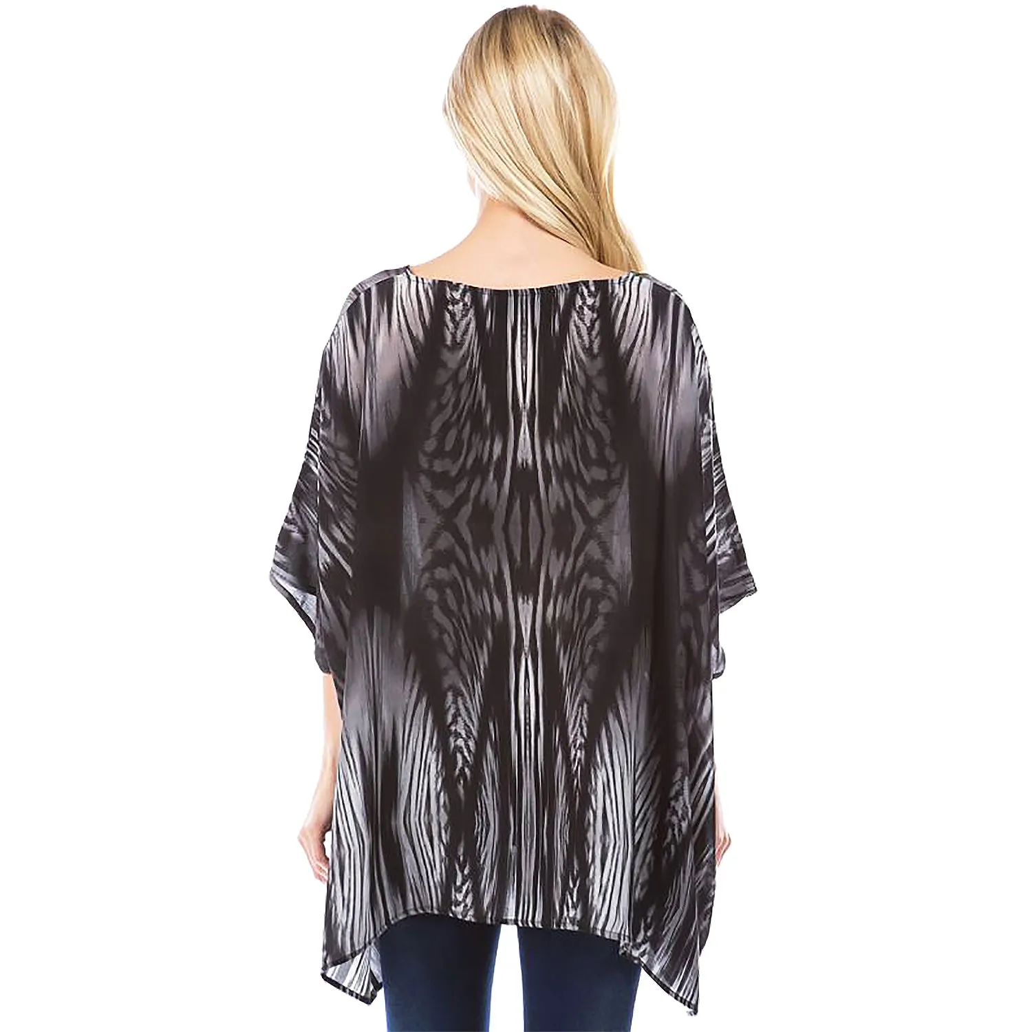 Women's APNY Short Kaftan Black/White Abstract Print