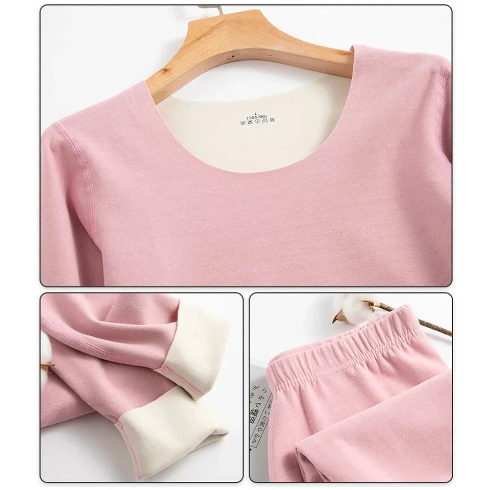 Women's Fleece-Lined Thermal Underwear Set - First Base Layer Long Johns Undershirt