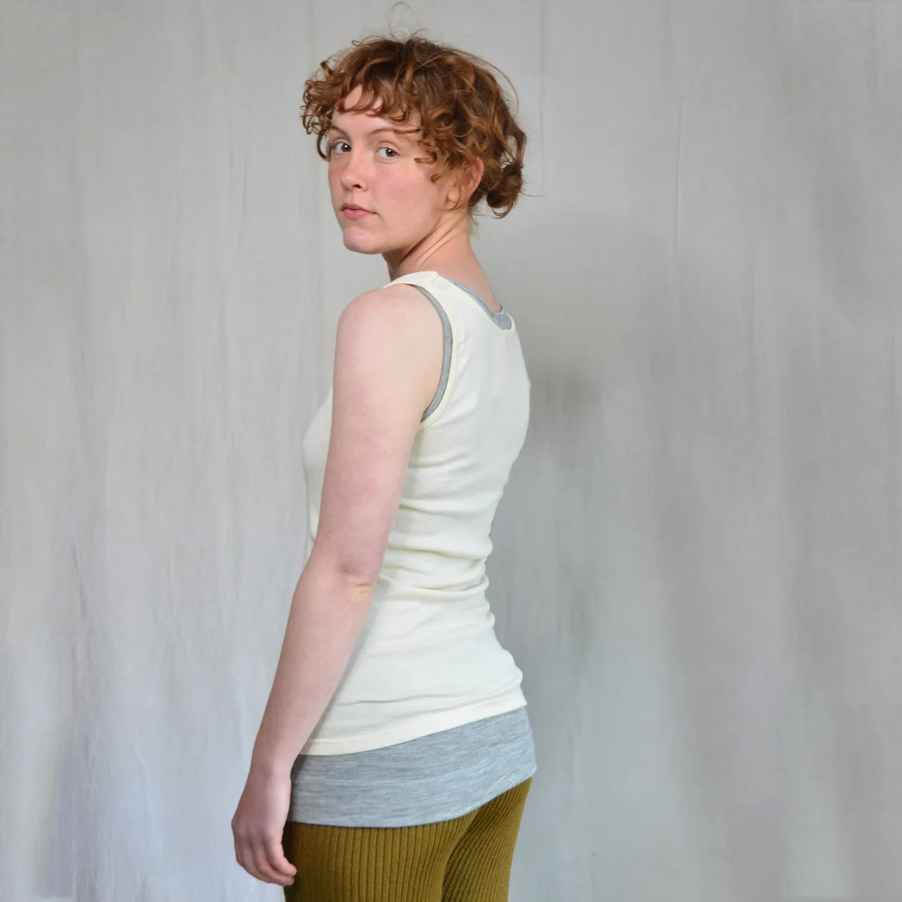 Women's Sleeveless Vest - Organic Merino/Silk