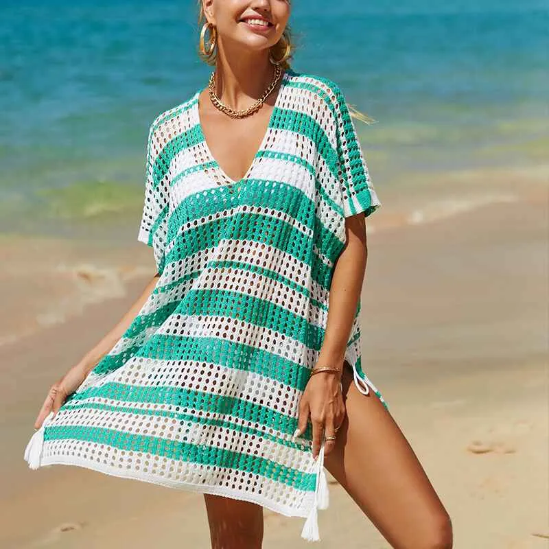 Womens Swimsuit Cover-Up Hollow Out Swimwear Beach Bathing Suit Bikini Coverups K511