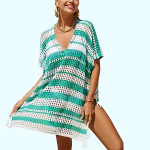 Womens Swimsuit Cover-Up Hollow Out Swimwear Beach Bathing Suit Bikini Coverups K511