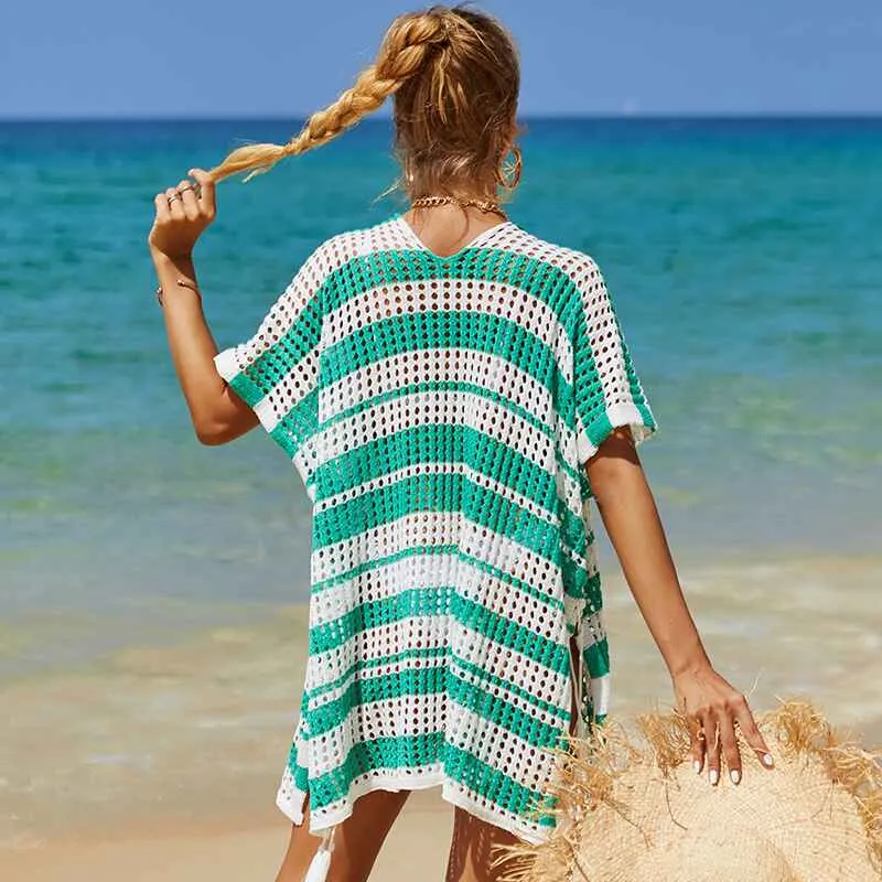 Womens Swimsuit Cover-Up Hollow Out Swimwear Beach Bathing Suit Bikini Coverups K511