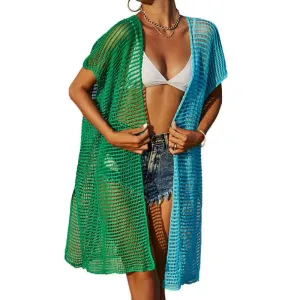Women's Swimsuit Coverup Beach Cover Ups Long Kimono Cardigan Summer knitted Coverups Shirt Dress K530
