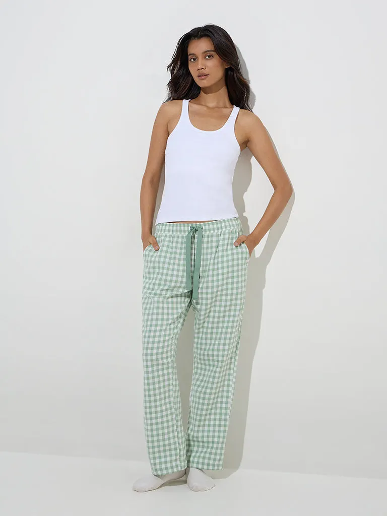 Wunderlove White Ribbed Cotton Camisole