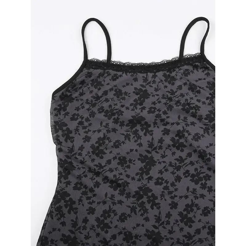 Y2K Spaghetti Strap Pullover Camisole in Polyester Print