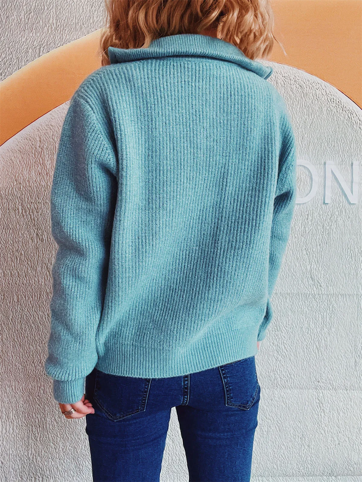 Zippered Cardigan Sweater for Women