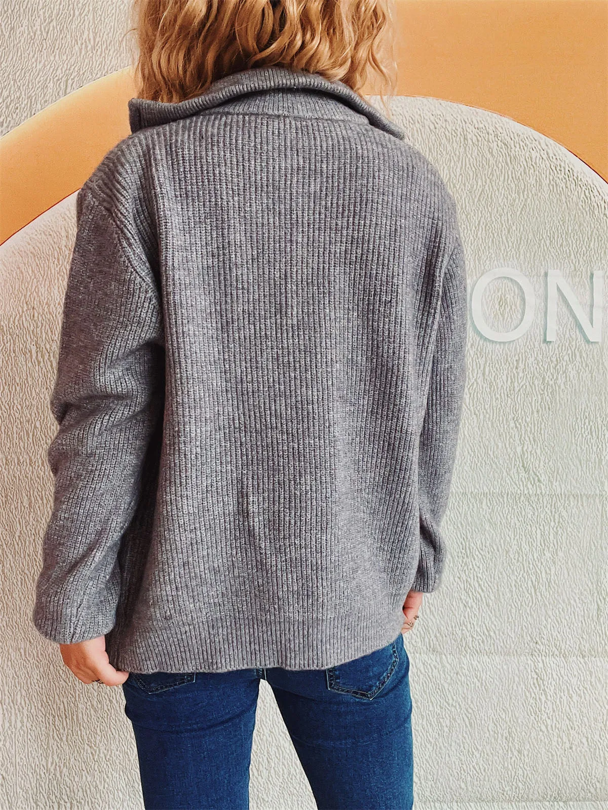 Zippered Cardigan Sweater for Women