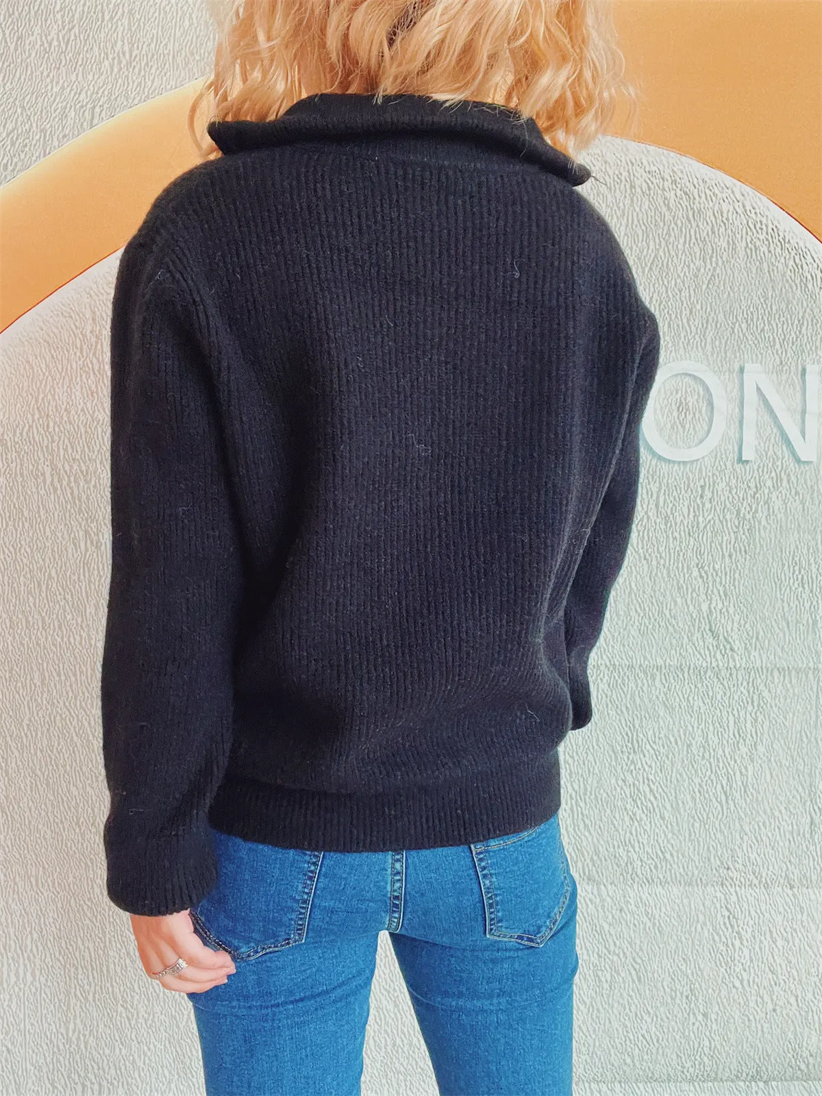 Zippered Cardigan Sweater for Women